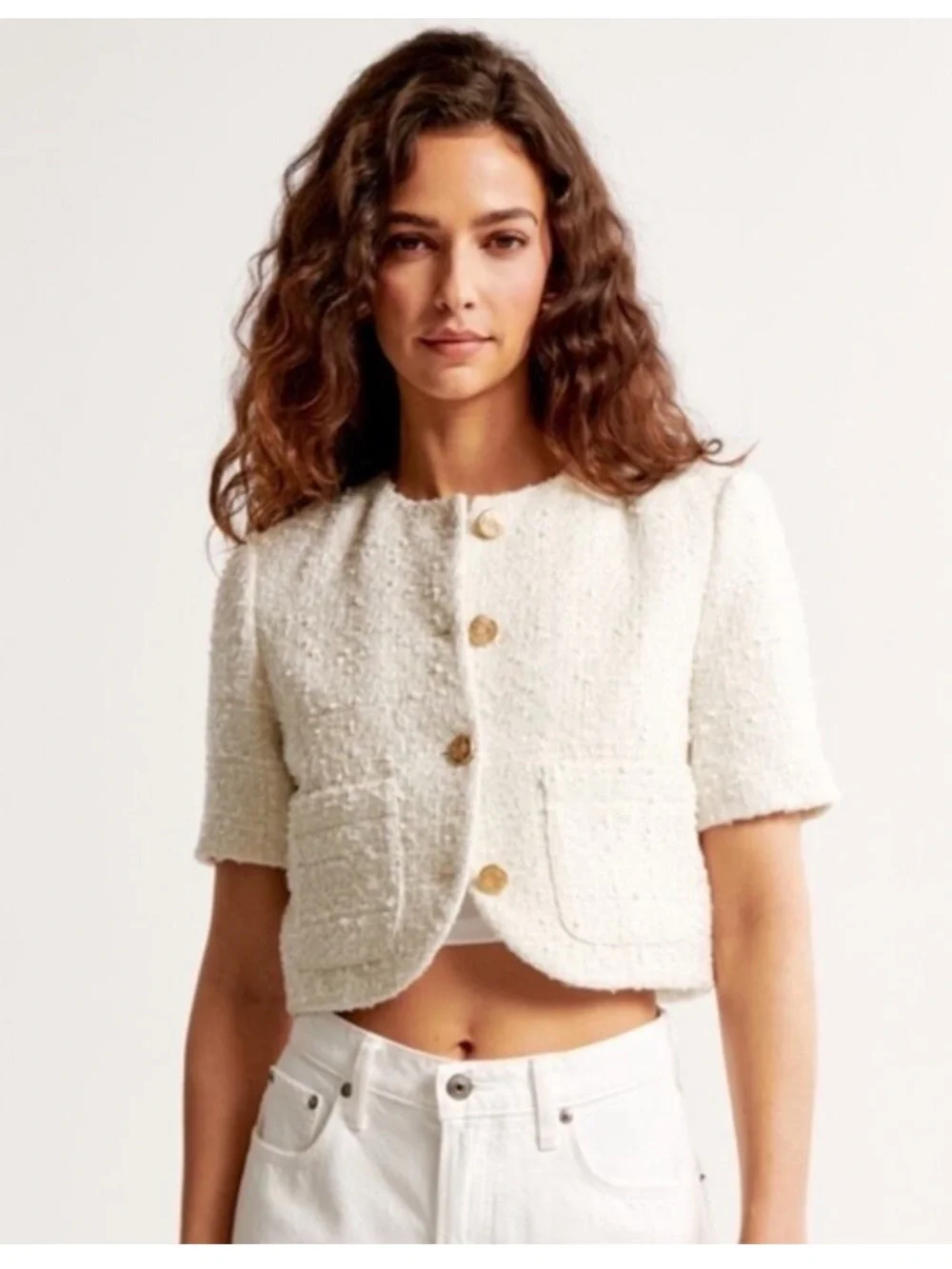 NWT • Abercrombie & Fitch • Short Sleeve Tweed Lady Jacket - Picture 1 of 5